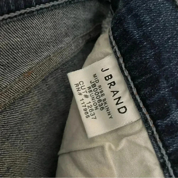 J Brand | Blue Rise Reunion Patchwork Design Skinny Jeans - Picture 7 of 10